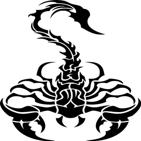 Vector silhouette of Scorpion on white backgroundのイラスト素材