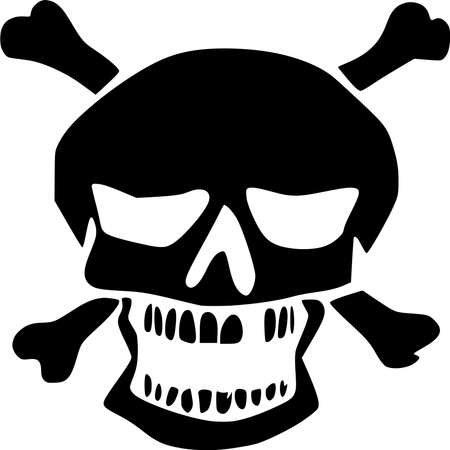 Vector silhouette of Skull on white backgroundのイラスト素材