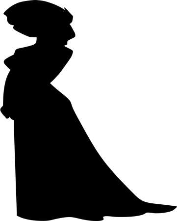 Vector silhouette of Princess on white backgroundのイラスト素材