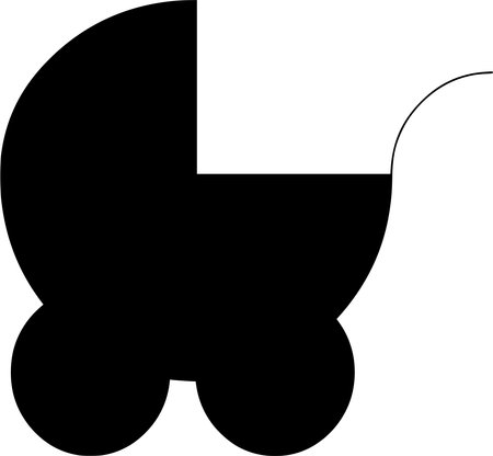 Vector silhouette of Baby Carriage on white backgroundのイラスト素材