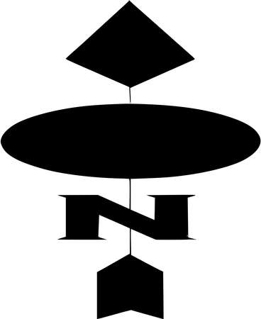 Vector silhouette of Compass on white backgroundのイラスト素材