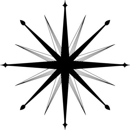 Vector silhouette of Compass on white backgroundのイラスト素材