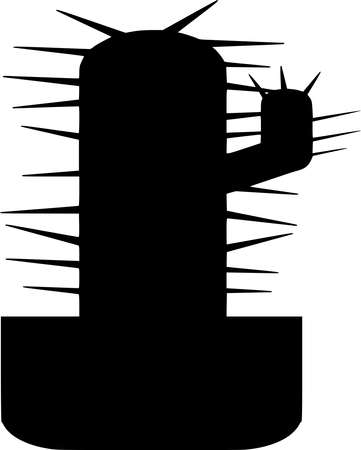 Vector silhouette of Potted Plans on white backgroundのイラスト素材