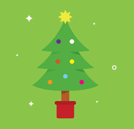 Christmas Tree isolated on plain backgroundのイラスト素材