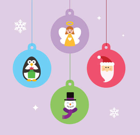 Christmas Bauble Set II isolated on plain backgroundのイラスト素材