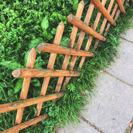 Minimalistic wooden fence.