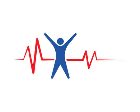 heart beat line vector ilustrationのイラスト素材