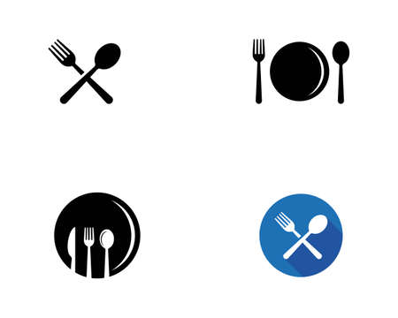 fork and spoon icon vector templateのイラスト素材