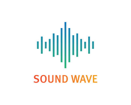 sound wave ilustration vector templateのイラスト素材