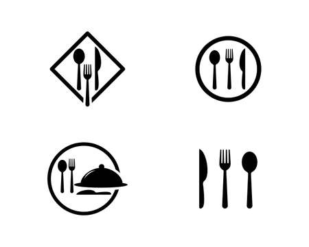 fork and spoon icon vector templateのイラスト素材