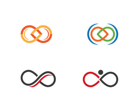 Infinity set logo Vector icon templateのイラスト素材