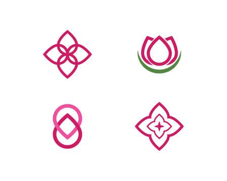 Beauty Vector Lotus flowers design logo Template iconのイラスト素材