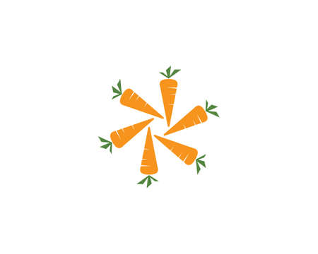 carrot ilustration logo vector templateのイラスト素材