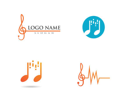 Music note Icon Vector templateのイラスト素材