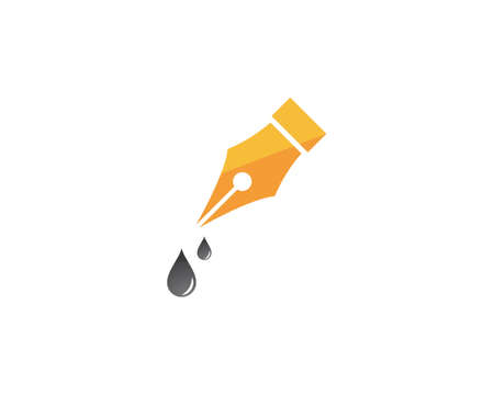 Feather pen  template Vector illustrationのイラスト素材