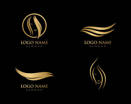 Beauty Women face silhouette character Logo Templateのイラスト素材