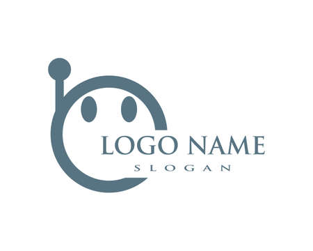 Robot logo vector templateのイラスト素材