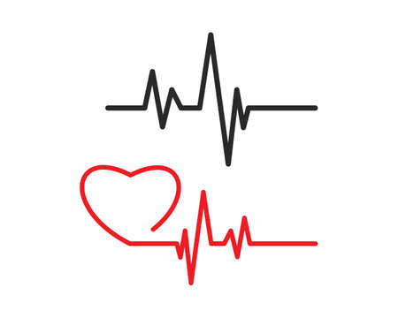 pulse line vector templateのイラスト素材