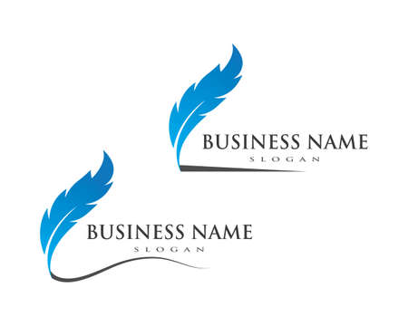 Feather  Logo template Vector illustrationのイラスト素材