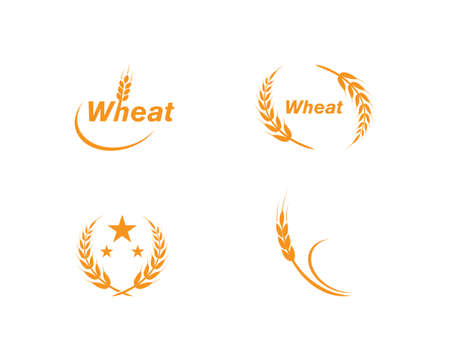 wheat Logo Template vector icon designのイラスト素材