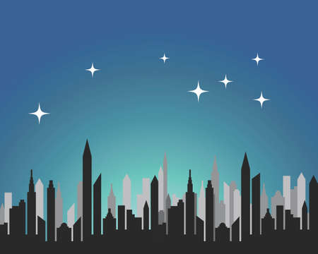 Modern City skyline . city silhouette. vector illustration in flat designのイラスト素材
