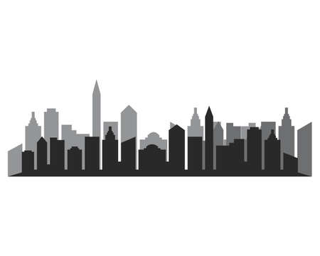 Modern City skyline . city silhouette. vector illustration in flat designのイラスト素材