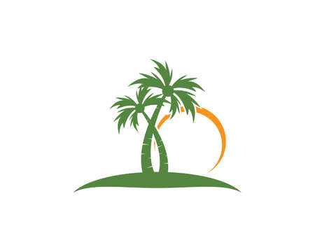 Palm tree summer logo template vector illustrationのイラスト素材