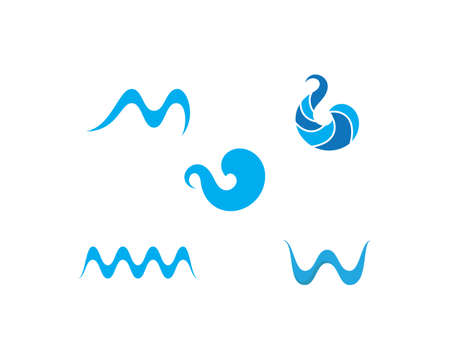 Water Wave symbol and icon Logo Template vectorのイラスト素材