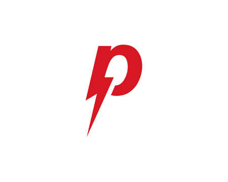 P Letter Lightning   Template vector icon illustration designのイラスト素材
