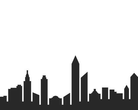 Modern City skyline . city silhouette. vector illustration in flat designのイラスト素材