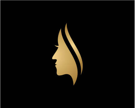 women face silhouette character illustration   icon vectorのイラスト素材
