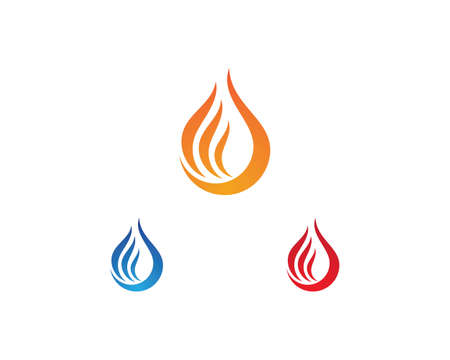 Fire flame  Template vector icon Oil, gas and energy   conceptのイラスト素材