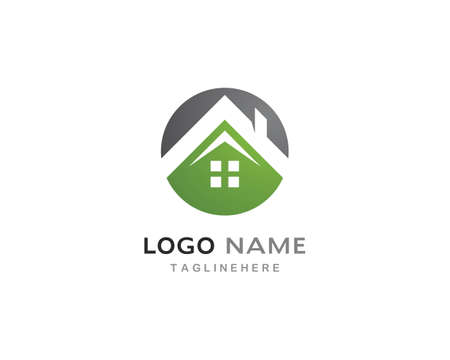 Green house logo vector templateのイラスト素材