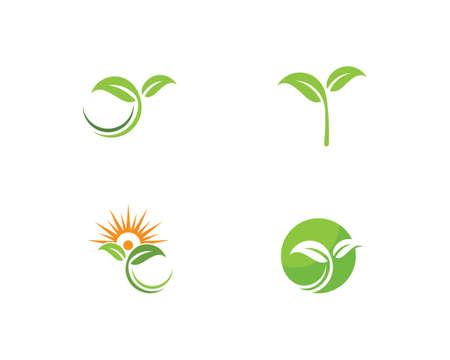 Logos of green leaf ecology nature element vector iconのイラスト素材