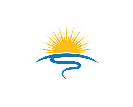 sun ilustration logo vector icon templateのイラスト素材