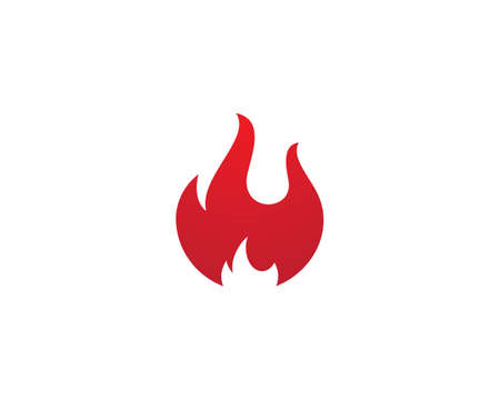 Fire flame Logo Template vector icon Oil, gas and energy logo conceptのイラスト素材
