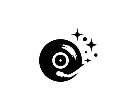 Vinyl music record icon vector templateのイラスト素材