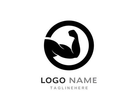 Bodybuilder,gym or fitness Logo Templateのイラスト素材