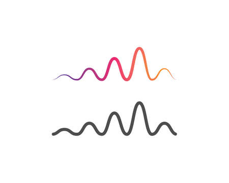 sound wave music vector templateのイラスト素材