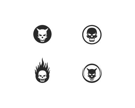 Skull Devil  logo vector illustrationのイラスト素材