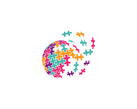 Puzzle and community care Logo templateのイラスト素材