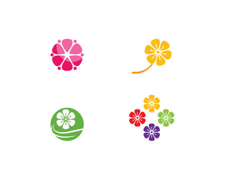 Plumeria flower logo template vectorのイラスト素材