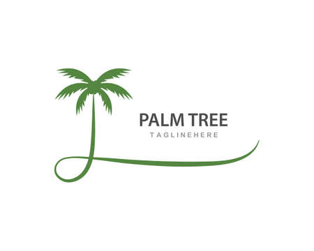 Palm tree summer template vector illustrationのイラスト素材