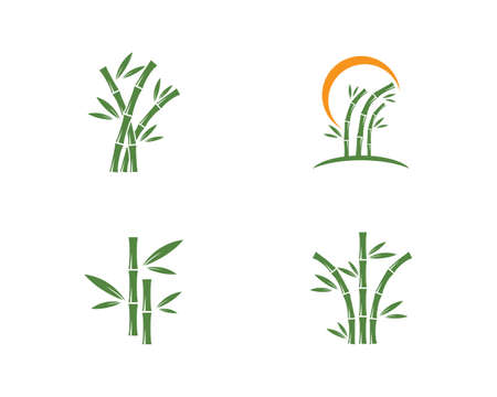 Bamboo with green leaf  vector icon templateのイラスト素材