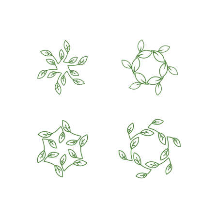Green leaf logo ecology nature element vector iconのイラスト素材