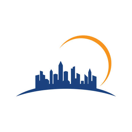 City skyline, city silhouette vector illustration in flat designのイラスト素材