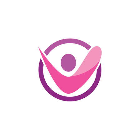 Healthy Life people Logo template vectorのイラスト素材