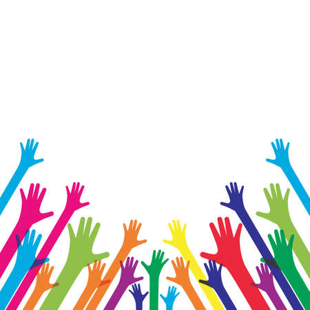 Hands up background ilustration vector templateのイラスト素材