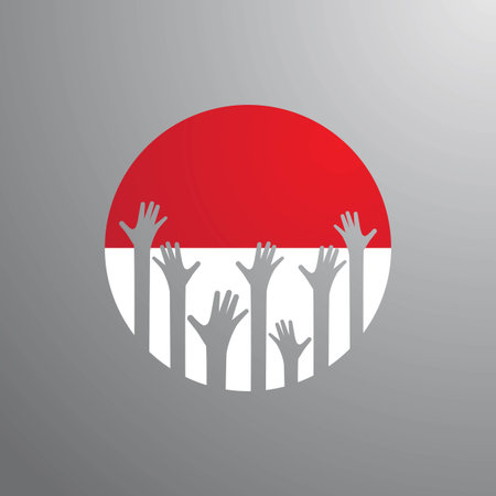 Indonesian flag independence day ilustration vector