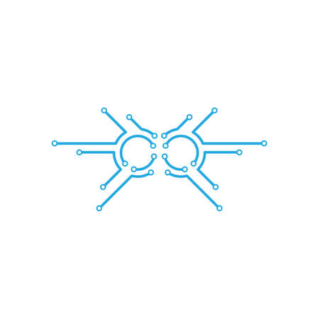 Circuit technology logo vector templateのイラスト素材